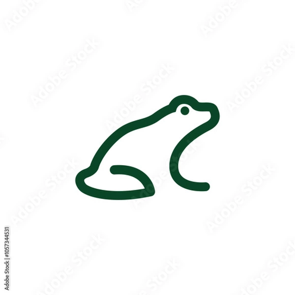 Fototapeta Abstract frog simple line logo design vector