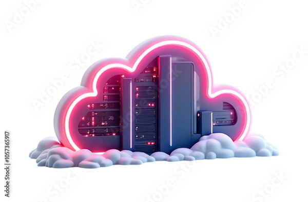 Obraz Secure Cloud Server Infrastructure for Modern Business Need Isolated In Transparent Background