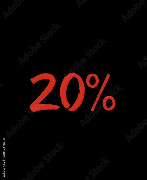 Fototapeta 20% numeric sign, perfect for seasonal sales and Black Friday promotions.