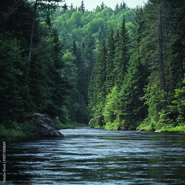 Obraz river in the woods