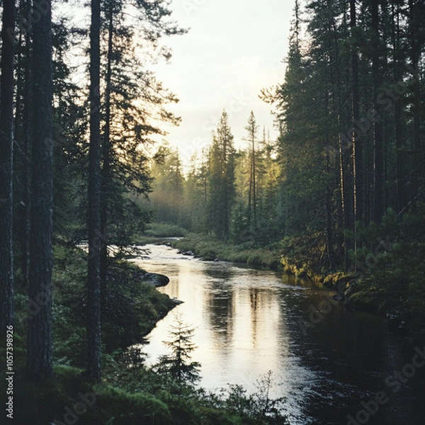 Obraz lake in the forest