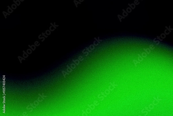 Fototapeta dark grainy neon green black abstract divided wavy pattern background with blank space