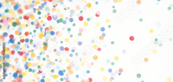 Fototapeta Vibrant Confetti Dots on White Background for Festive Celebration