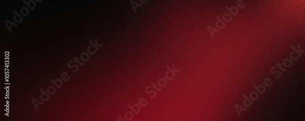 Fototapeta A grainy texture background with a gradient from deep red to black, offering a dark, intense, and abstract visual. Perfect for dramatic designs.
