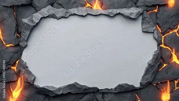 Obraz Fire Frame Border Isolated on White Background