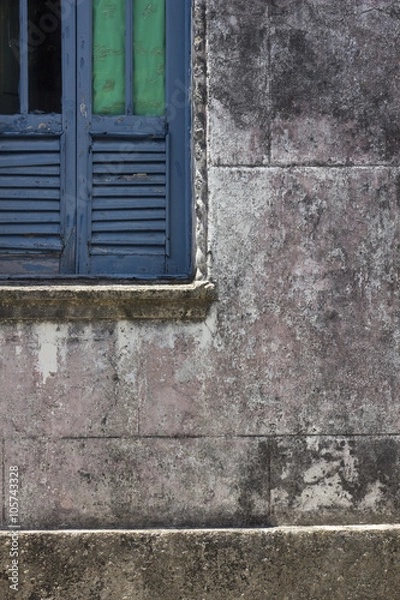 Fototapeta Composition of an old window and old wall