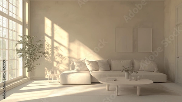 Fototapeta 白と部屋とソファ