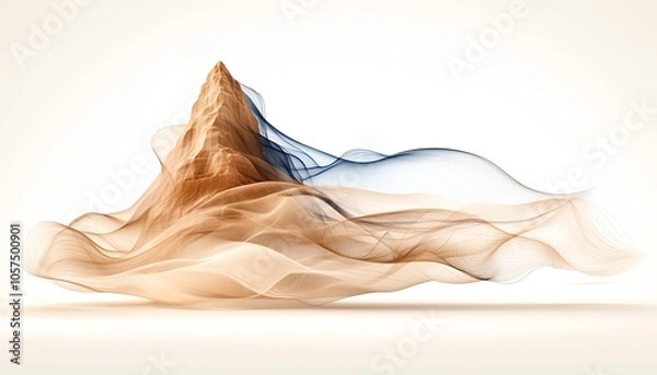 Fototapeta Image of abstract mountain with flowing fabric.