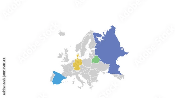 Fototapeta Europe map infographic presentation layout fully editable. 