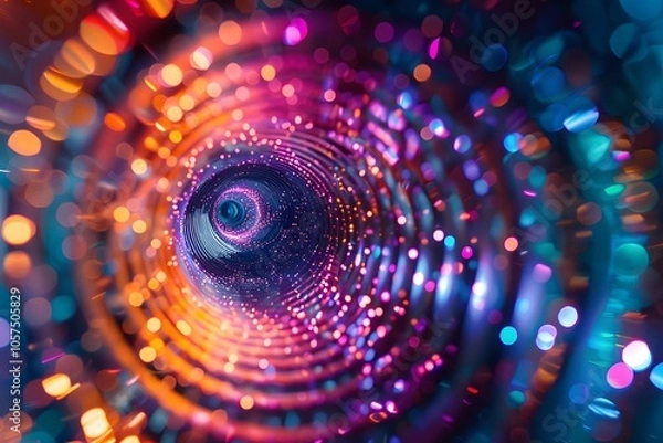 Fototapeta A Mesmerizing Journey Through a Colorful Cosmic Tunnel
