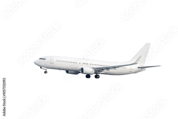 Obraz Take off white passenger plane isolated
