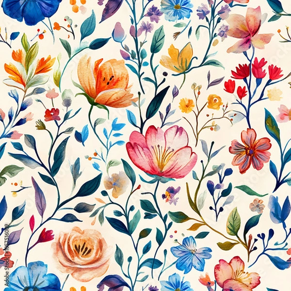Obraz Watercolor floral pattern