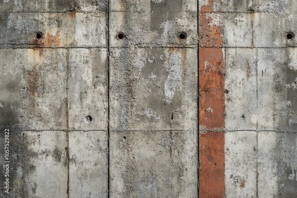 Obraz Damaged reinforced concrete wall needs protection from oxidation.