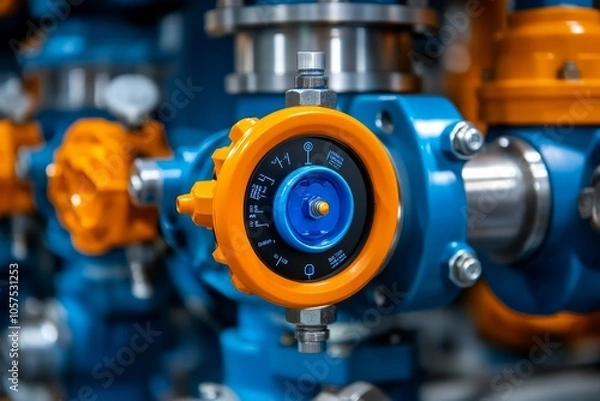 Obraz Energy plant with a digital interface tracking predictive maintenance schedules through machine learning algorithms, emphasizing optimization and equipment longevity, symbolizing foresight and