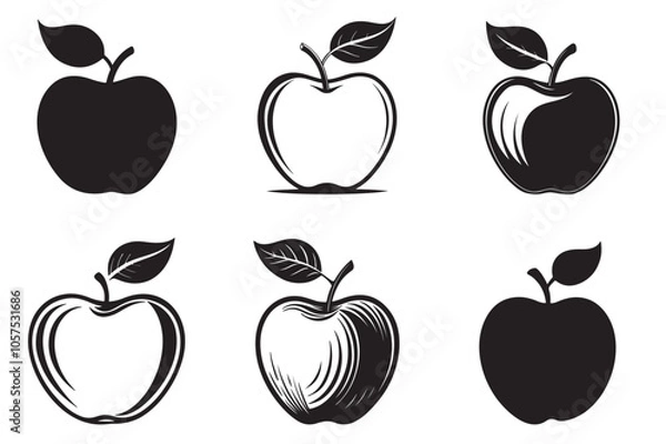 Fototapeta apple icons set