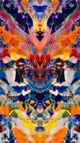 Fototapeta Abstract background art . Ethnic pattern. Mixtures of oil paint. Trendy hand painting canvas. Wall decor and Wall art prints Idea. 3D Texture. Art object