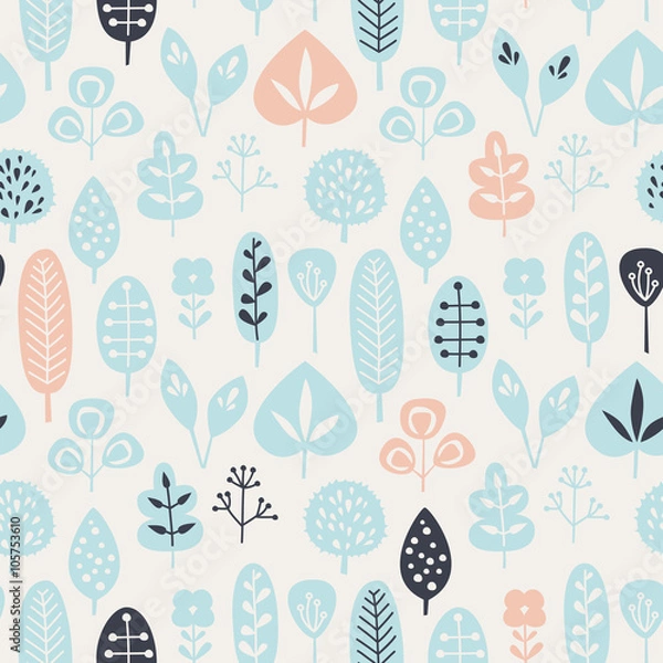 Fototapeta seamless pattern with leaves