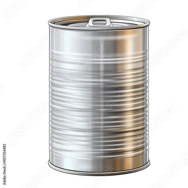 Fototapeta 3D metal can, isolated on transparent background, PNG