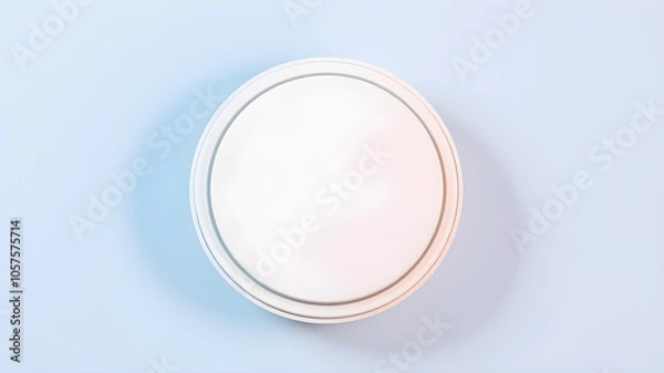 Obraz Top view photograph of a white simple mock up foundation cushion packaging with no pattern. Generative AI
