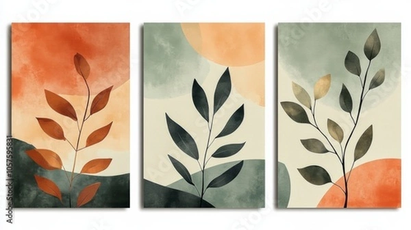 Fototapeta Abstract Botanical Triptych