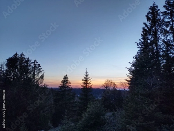 Obraz mountain sunset on the road