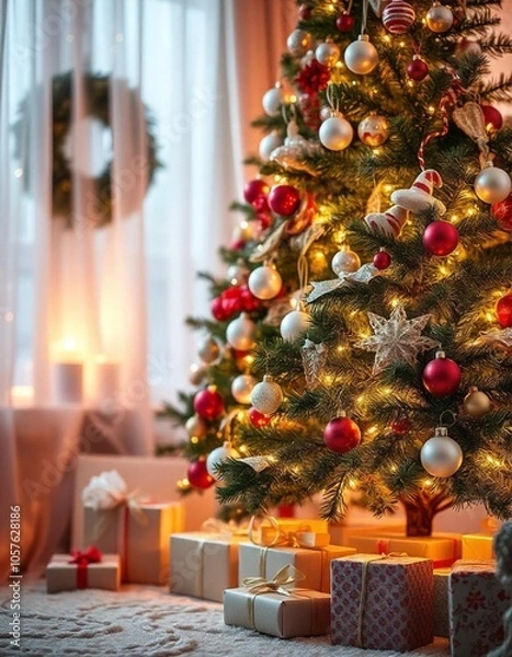 Obraz christmas tree with presents