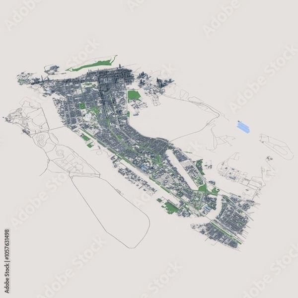 Obraz Abu Dhabi City United Arab Emirates Map, 3D Rendering