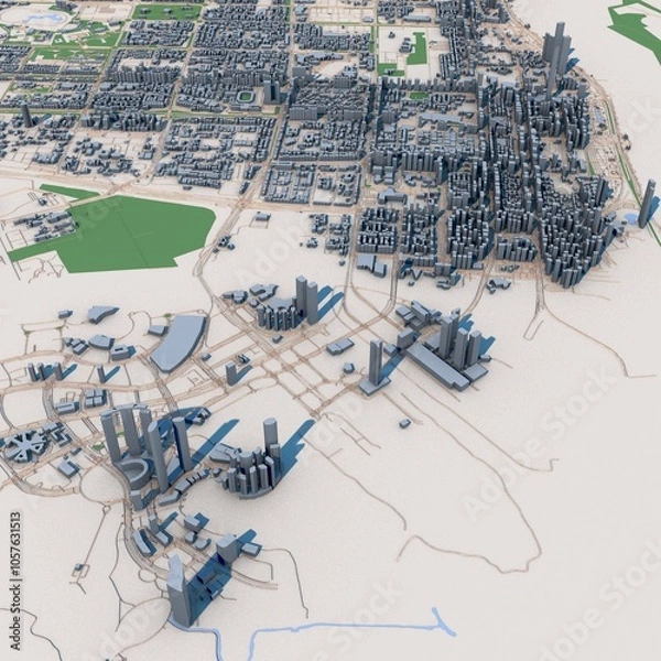 Fototapeta Abu Dhabi City United Arab Emirates Map, 3D Rendering