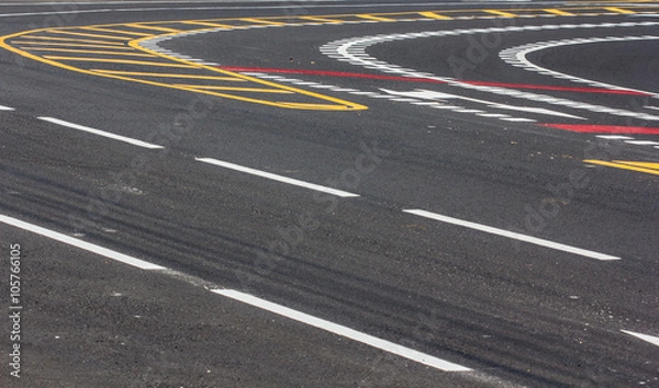 Fototapeta line warning on the road traffic  texture background