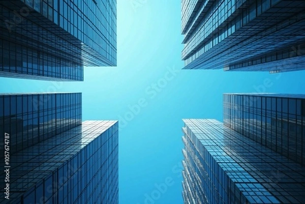 Fototapeta Majestic High-Rises and Urban Skyline - Capturing the Ambition of Modern Architecture