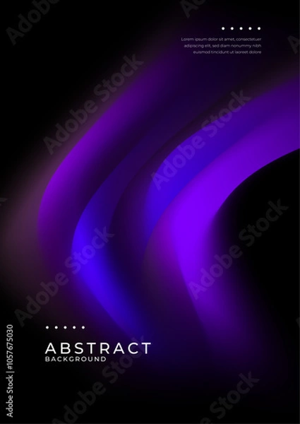 Fototapeta Colorful Abstract Light Waves on Black Background