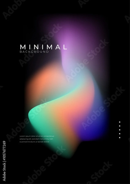 Fototapeta Colorful Abstract Fluid Poster Design With Gradient Waves