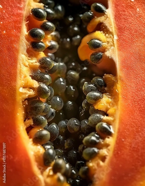 Obraz Close -up del interior de una papaya