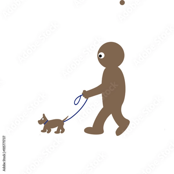 Obraz Kippy walking dog