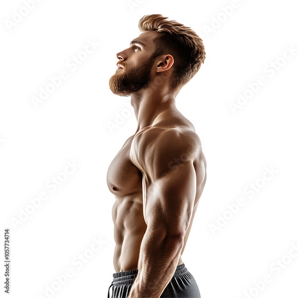 Obraz Gym man side view transparent backgeound