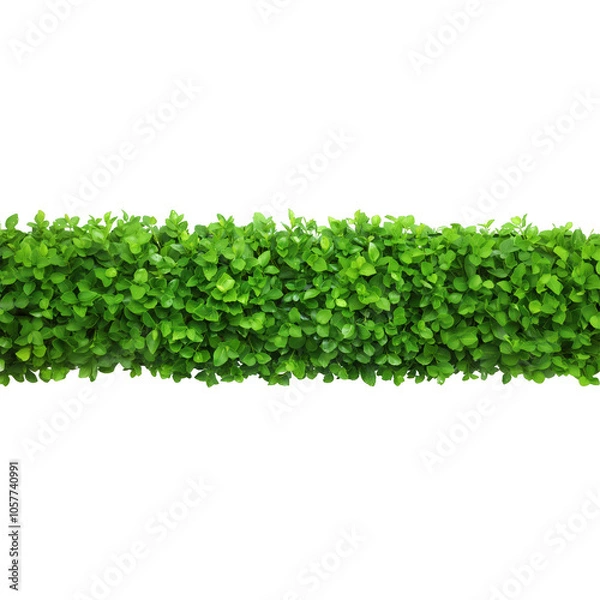 Fototapeta Dense foliage hedge isolated on a transparent background.