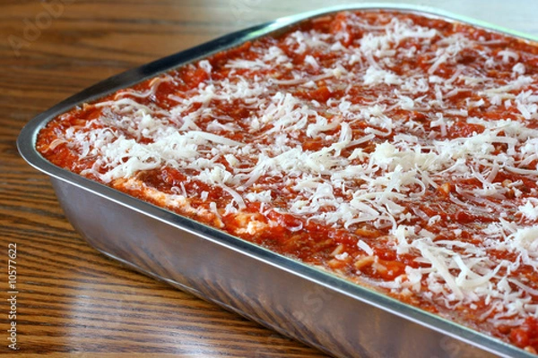 Obraz Pan of lasagna ready for the oven