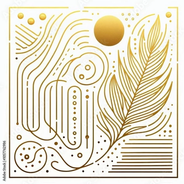 Fototapeta Decorative Composition in the Style of Exquisite Minimalism