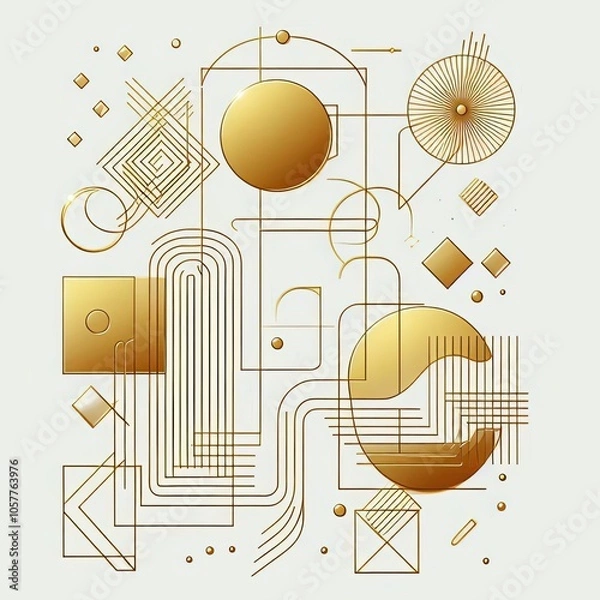 Fototapeta Decorative Composition in the Style of Exquisite Minimalism