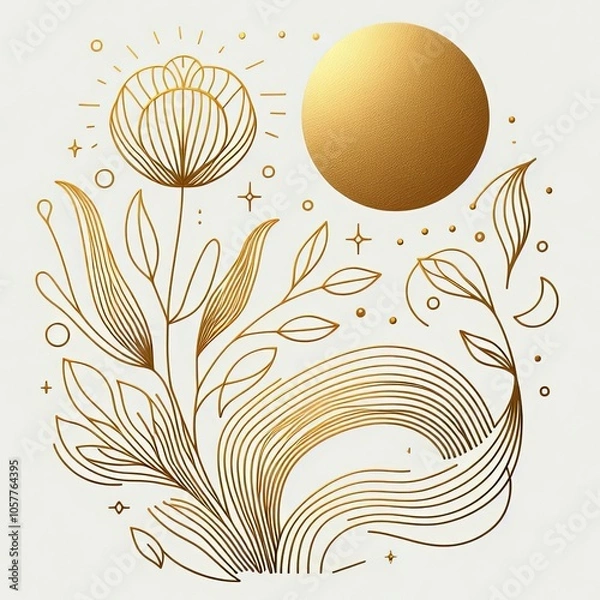 Fototapeta Decorative Composition in the Style of Exquisite Minimalism