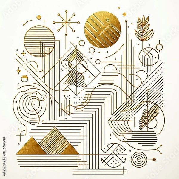 Fototapeta Decorative Composition in the Style of Exquisite Minimalism