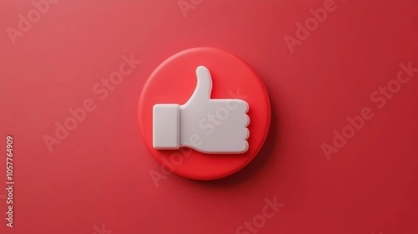 Fototapeta Business reputation, badge with dollar and thumbs up, 3D illustration