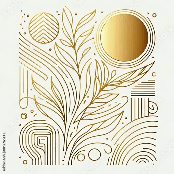 Fototapeta Decorative Composition in the Style of Exquisite Minimalism