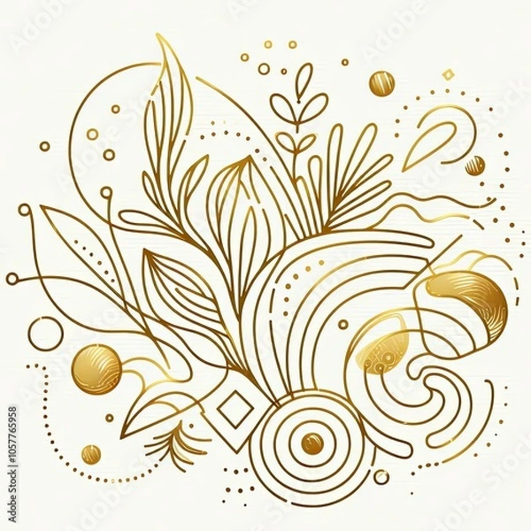 Fototapeta Decorative Composition in the Style of Exquisite Minimalism