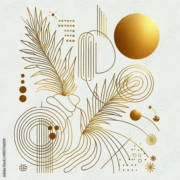 Fototapeta Decorative Composition in the Style of Exquisite Minimalism