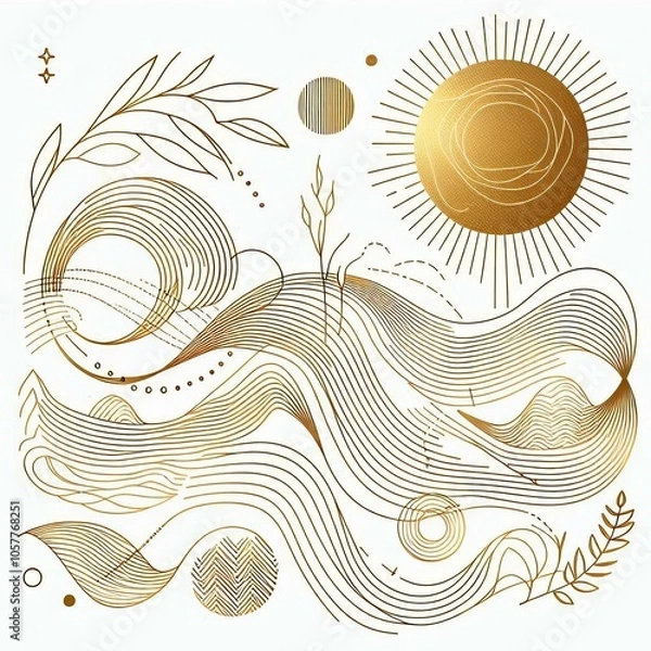 Fototapeta Decorative Composition in the Style of Exquisite Minimalism