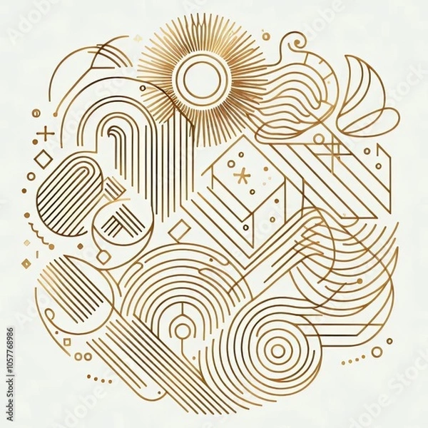 Fototapeta Decorative Composition in the Style of Exquisite Minimalism