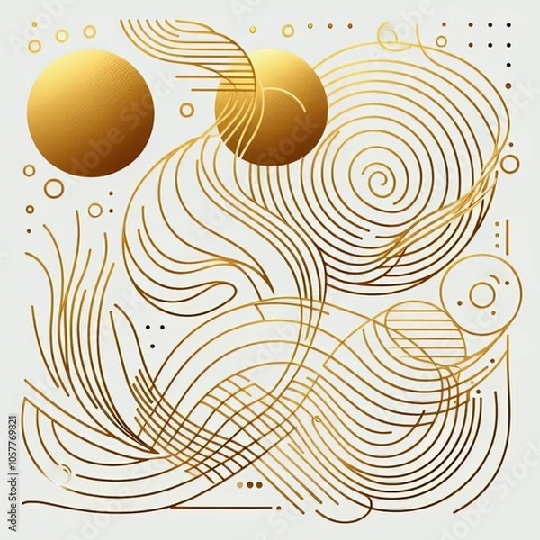 Fototapeta Decorative Composition in the Style of Exquisite Minimalism