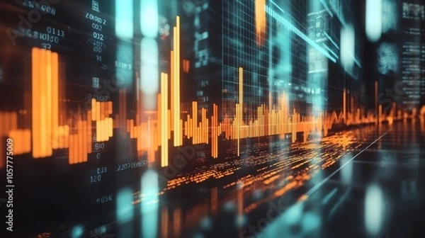 Fototapeta Abstract Financial Chart Data Visualization
