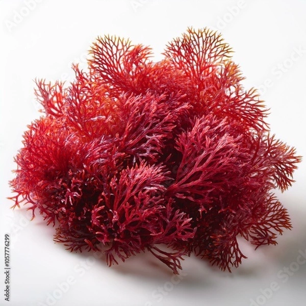 Fototapeta red algae with white background